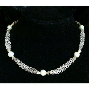 VTG 80s Sadye L Vassil 10kt Gold Pearl Necklace
